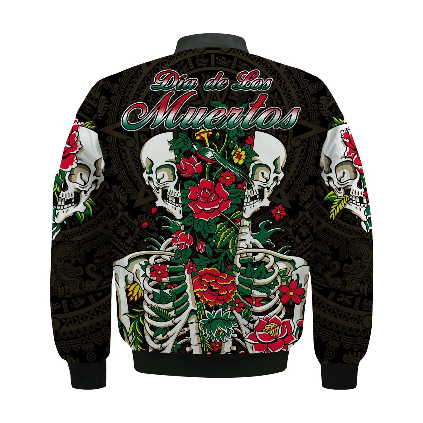 Mexico Bomber Jacket Floral Skull Dia De Los Muertos