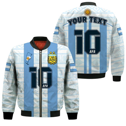 (Custom Text And Number) Argentina Football 2022 Bomber Jacket Vamos La Albiceleste