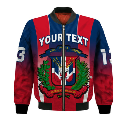 (Custom Personalised) Dominican Republic Bomber Jacket Dominicana Style Sporty