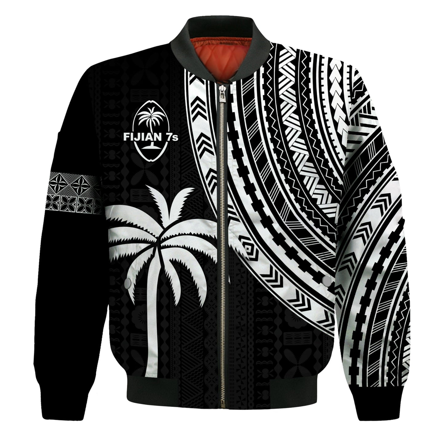 Fiji Rugby Sevens Bomber Jacket Fijian 7s Tapa Polynesian