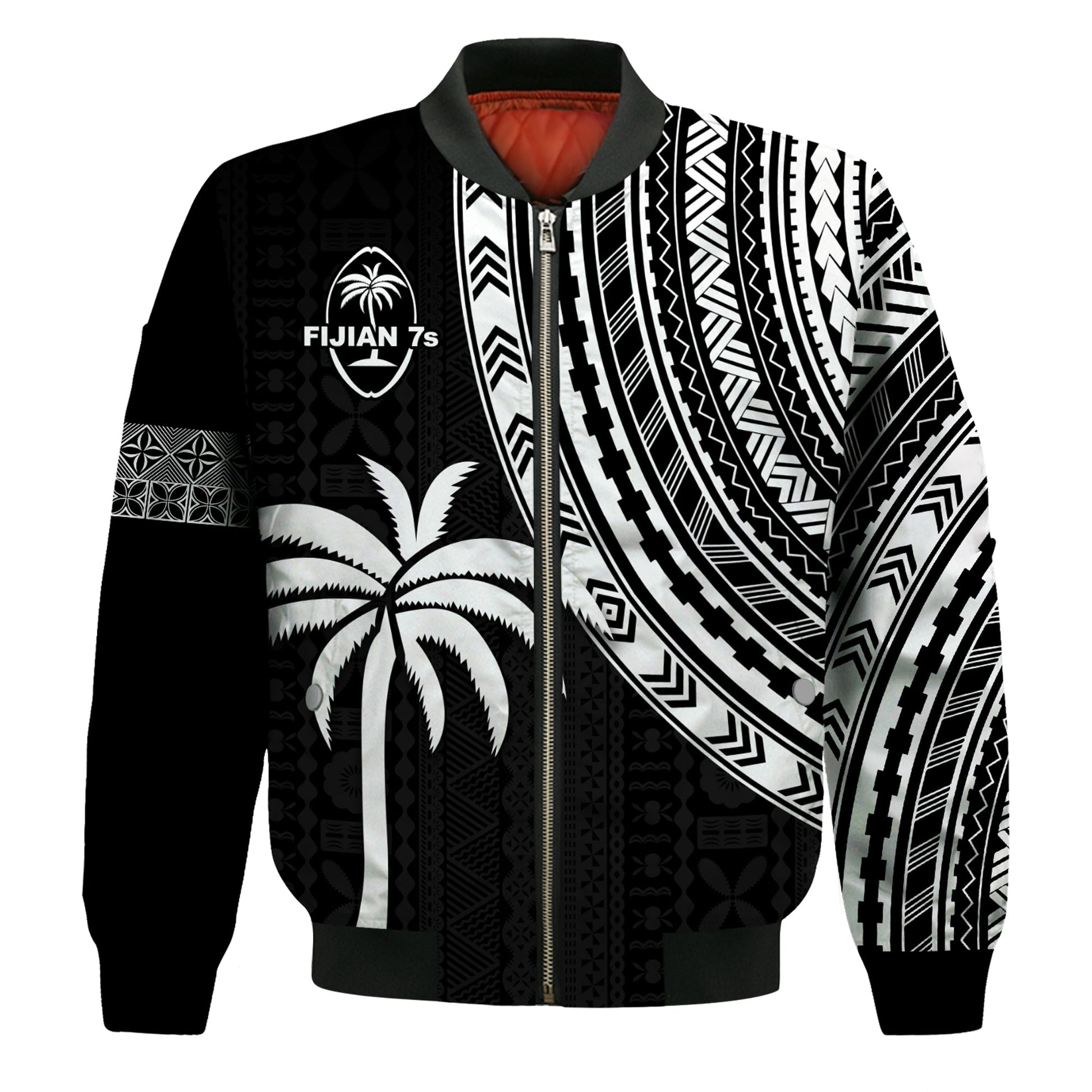 Fiji Rugby Sevens Bomber Jacket Fijian 7s Tapa Polynesian