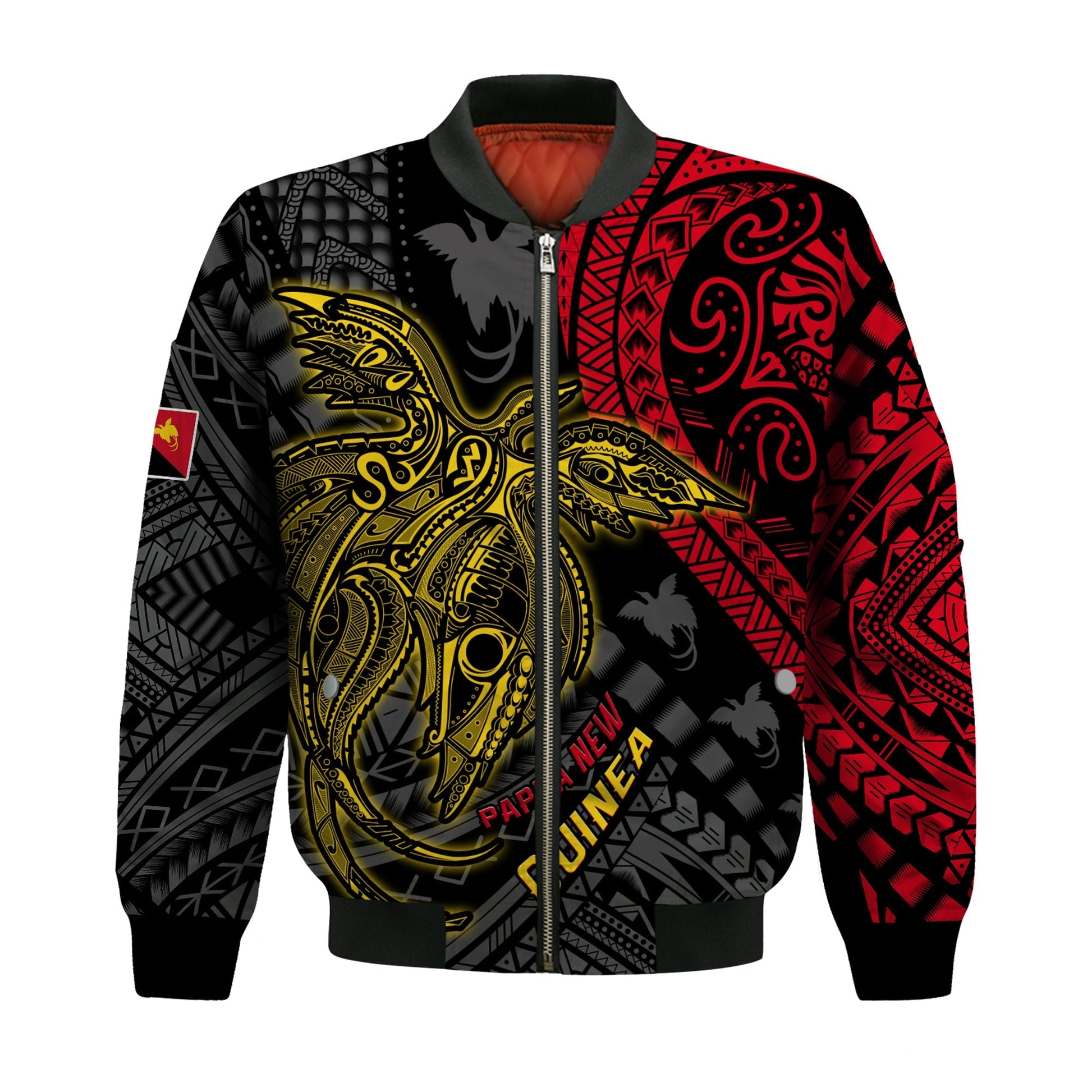 Papua New Guinea Bomber Jacket Raggiana Birds Of Paradise Happy 47th Independence Day
