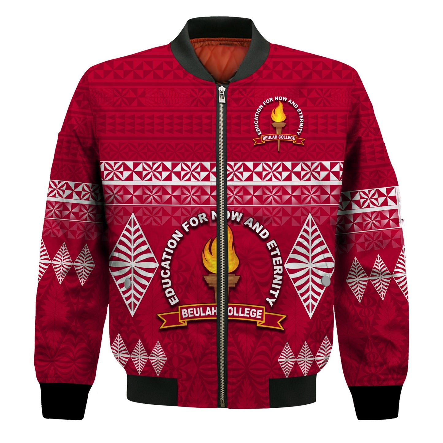 Beulah College Bomber Jacket Ngatu Pattern Tonga