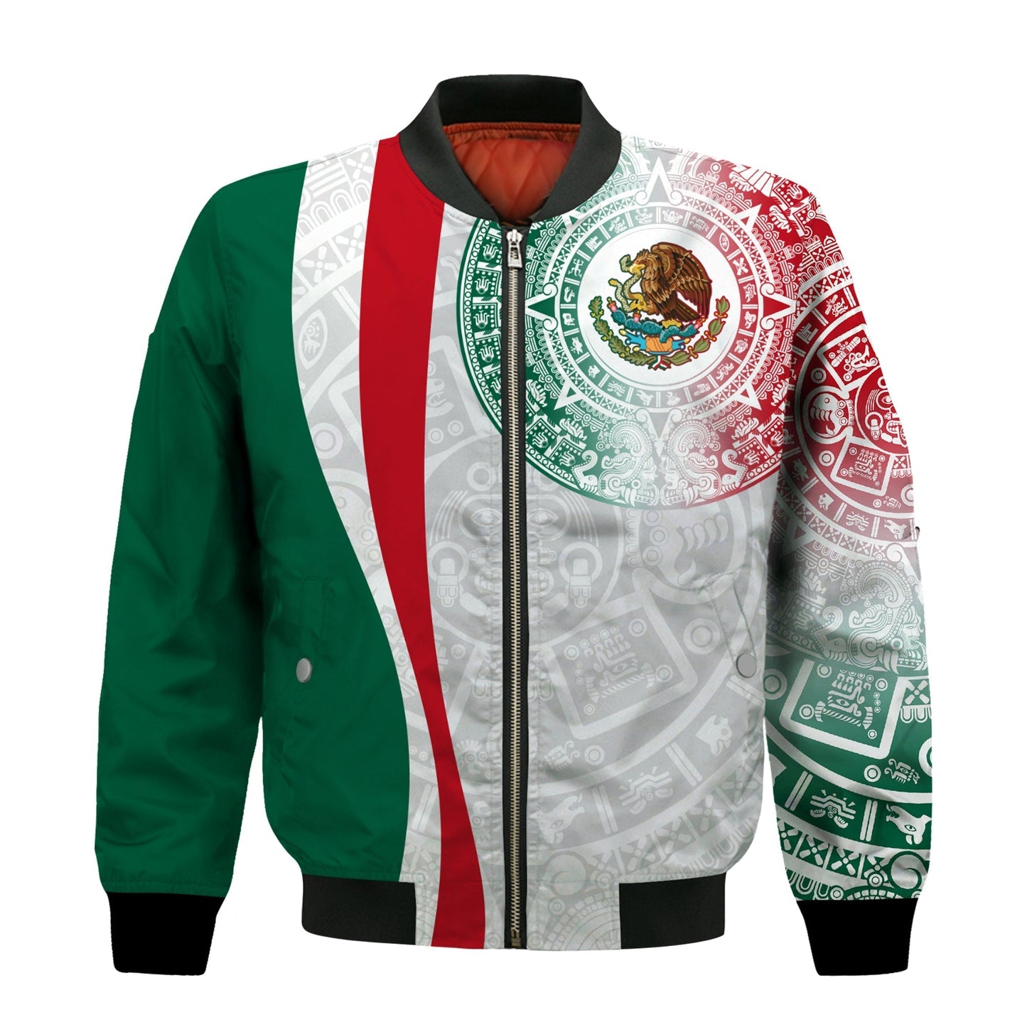 Custom Personalised Mexico Bomber Jacket Mexican Eagles Aztec Pattern
