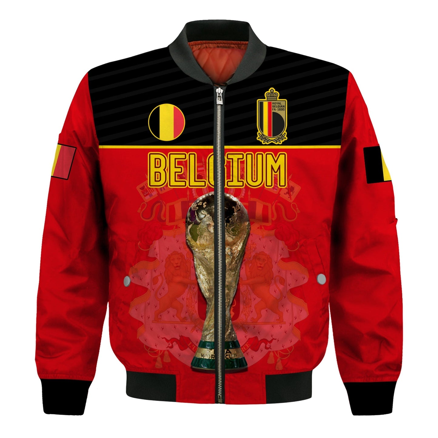 Belgium Football 2022 Bomber Jacket De Rode Duivels Sporty Style
