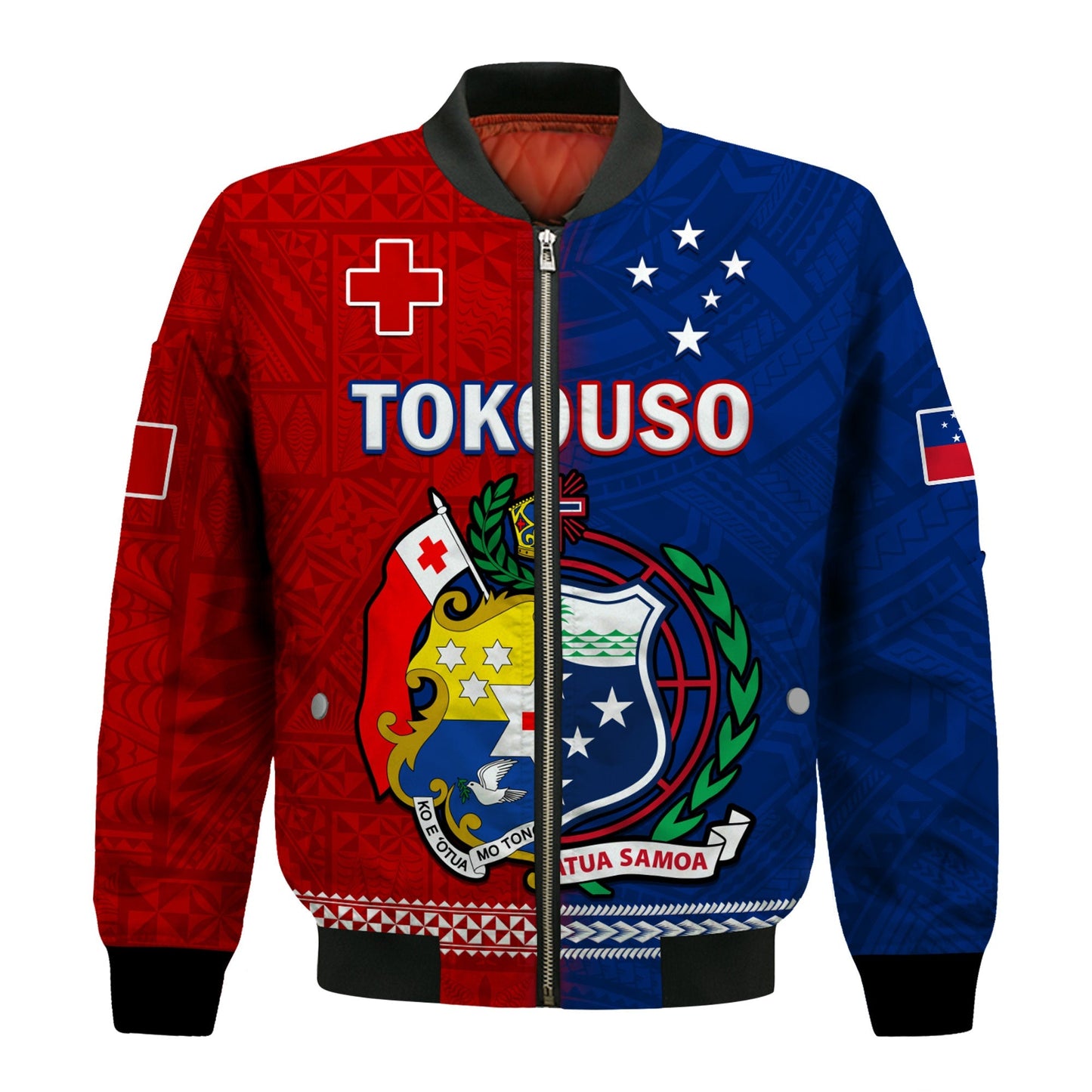 TokoUso Bomber Jacket Tonga and Samoa United We Stand Divided We Fall