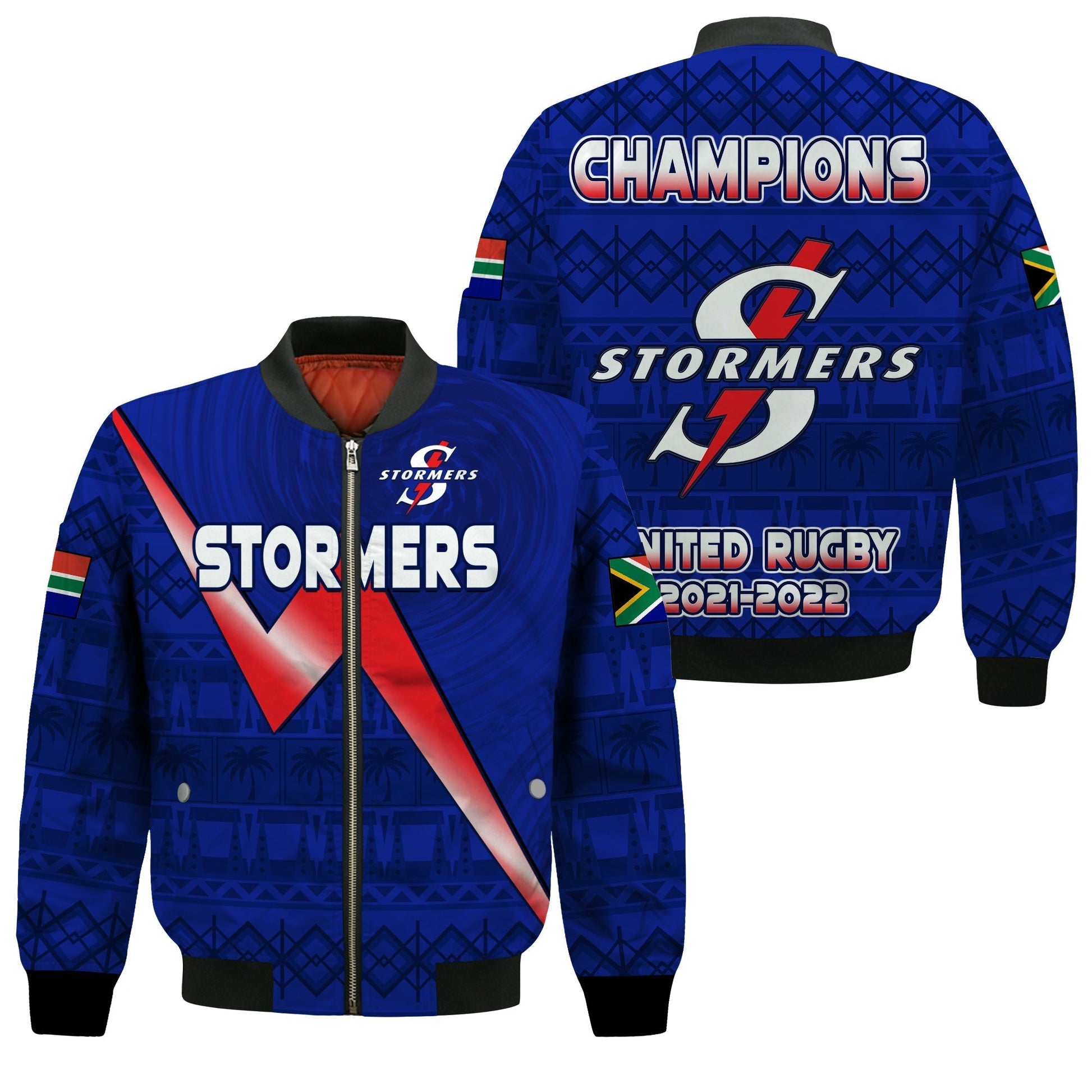 Stormers South Africa Rugby Bomber Jacket We Are The Champions URC African Pattern