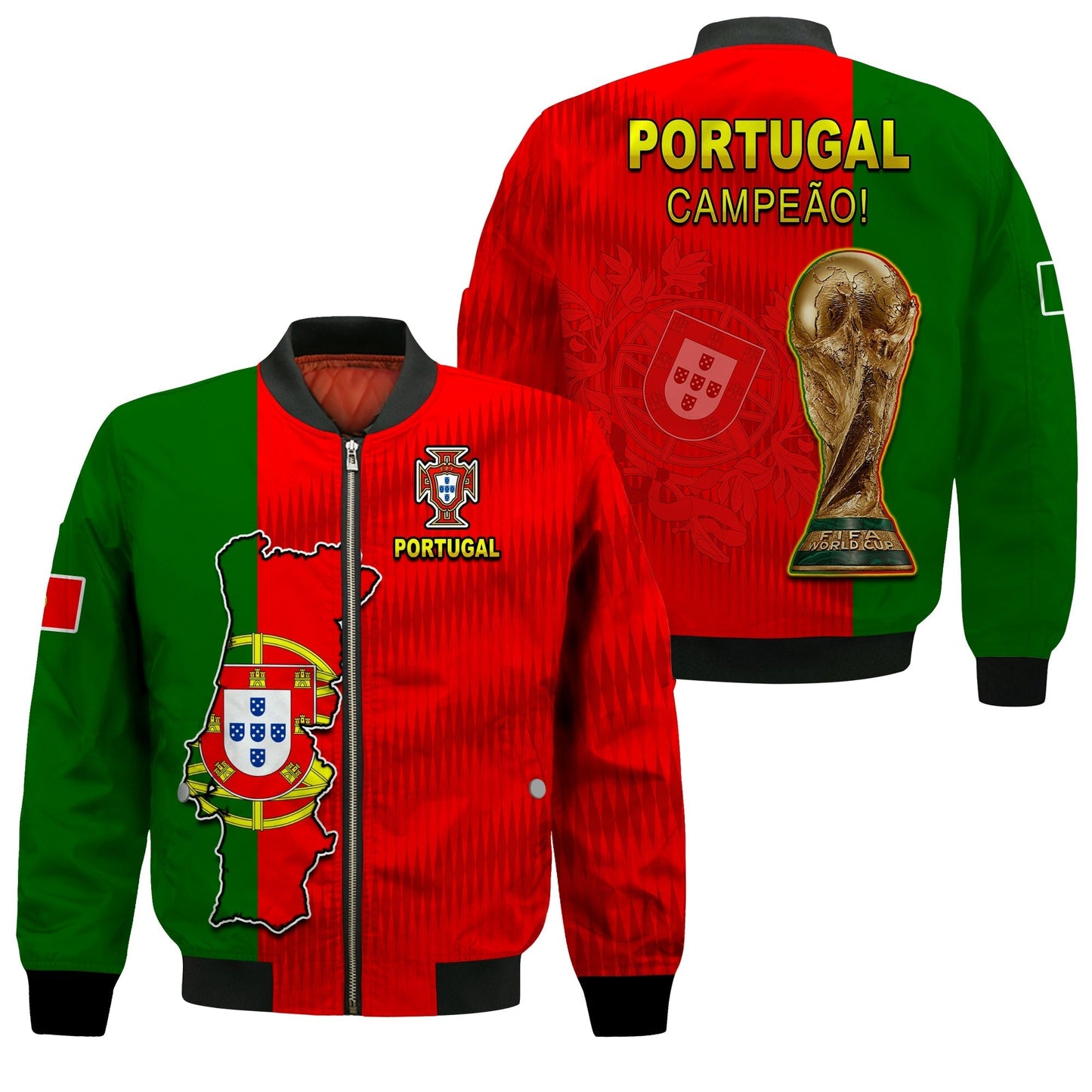 Portugal Football 2022 Bomber Jacket Style Flag Portuguese Champions