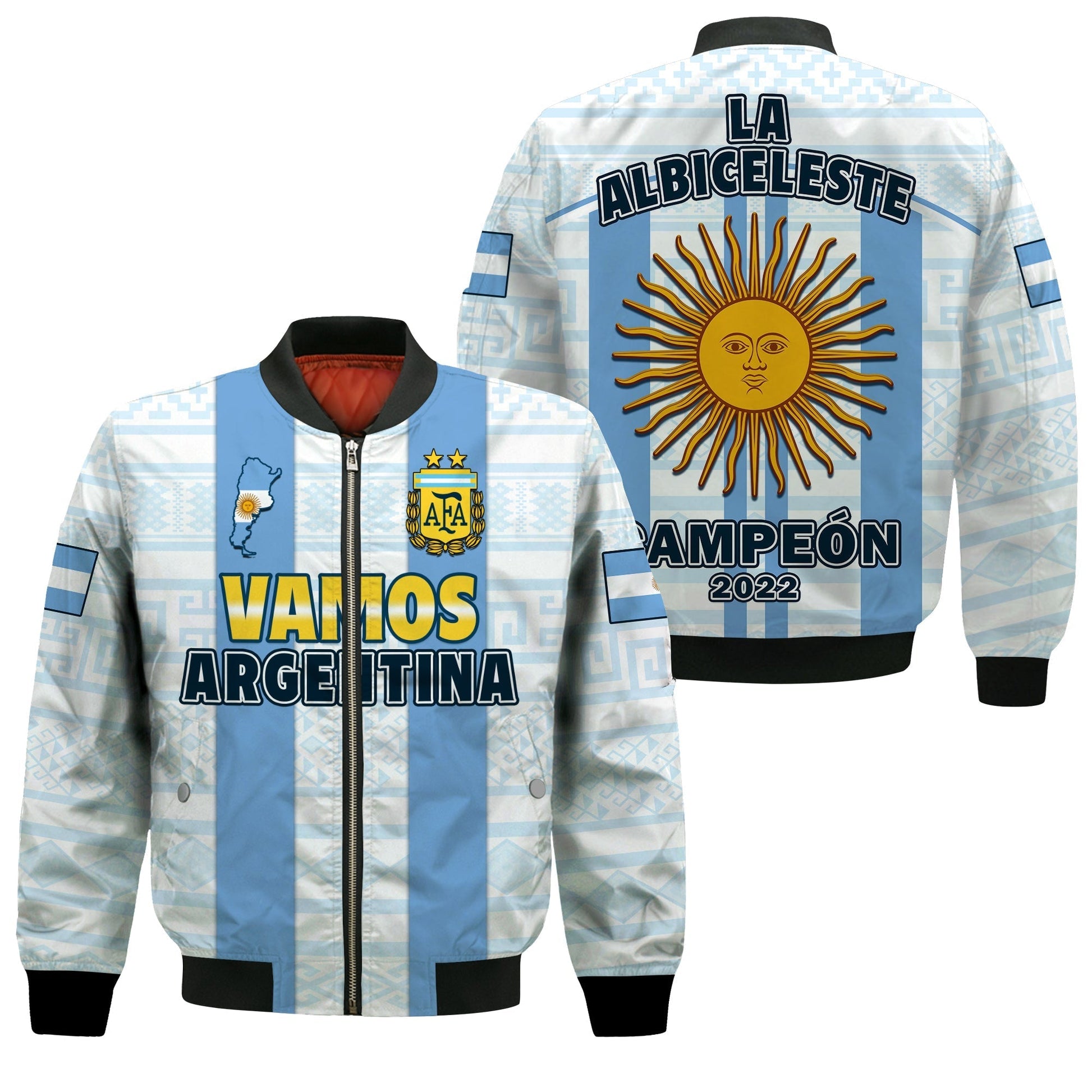 Argentina Football 2022 Bomber Jacket Vamos La Albiceleste