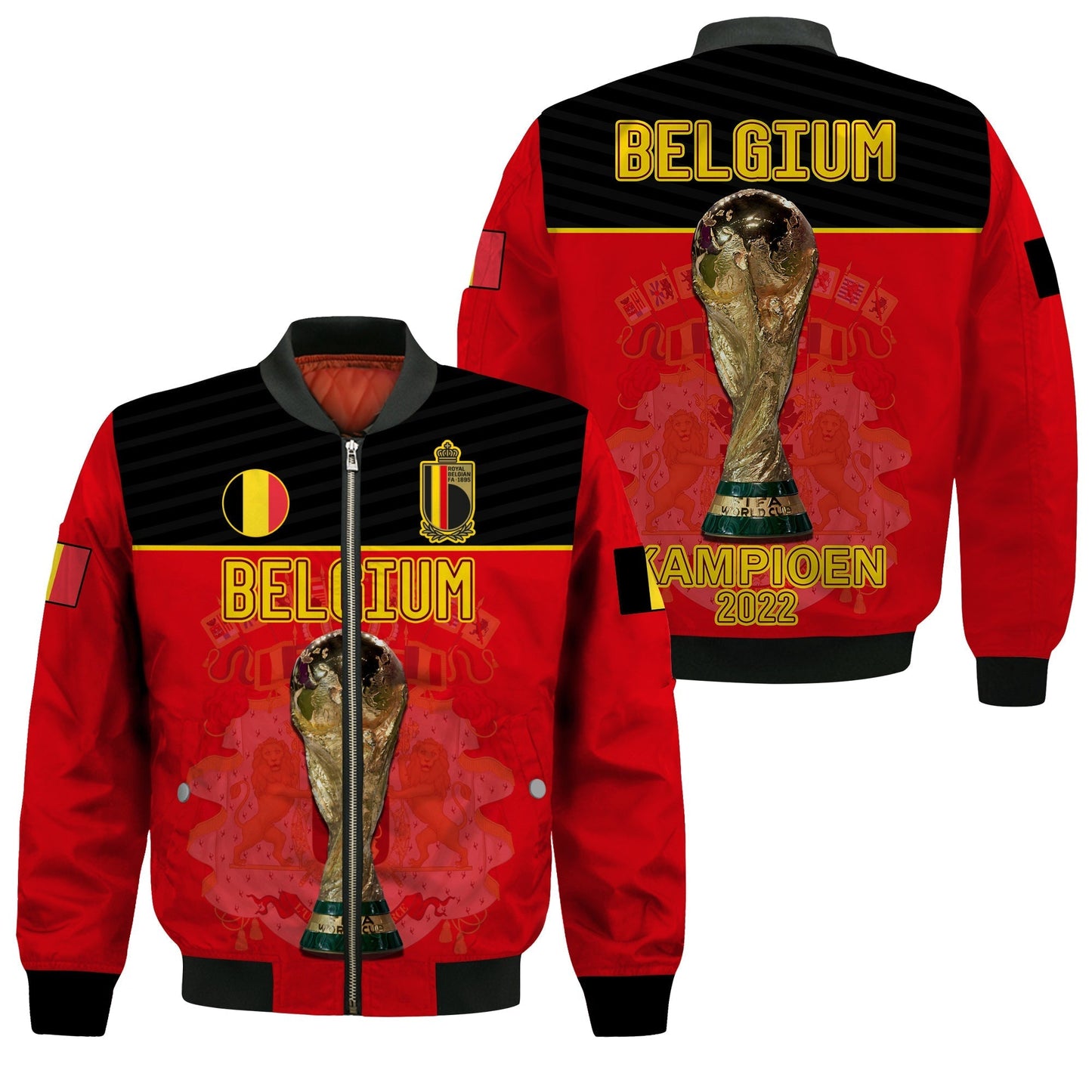 Belgium Football 2022 Bomber Jacket De Rode Duivels Sporty Style