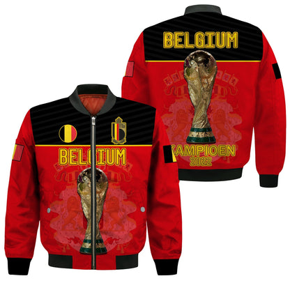 Belgium Football 2022 Bomber Jacket De Rode Duivels Sporty Style