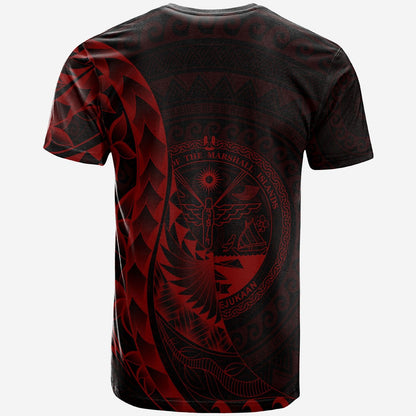 Marshall Islands T Shirt Polynesian Pattern Style Red Color