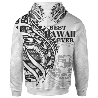 Hawaii Zip Hoodie Black Polynesian Patterns Best Hawaii Ever