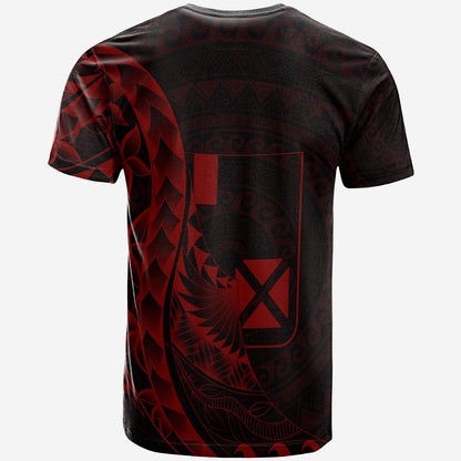 Wallis and Futuna T-Shirt Polynesian Pattern Style Red Color