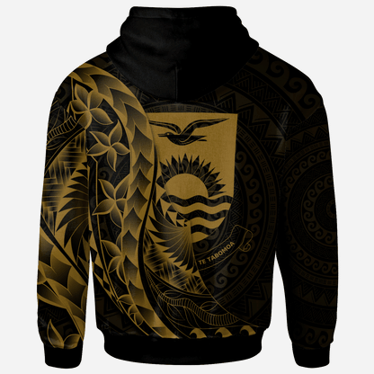 Kiribati Hoodie Polynesian Pattern Style Gold Color