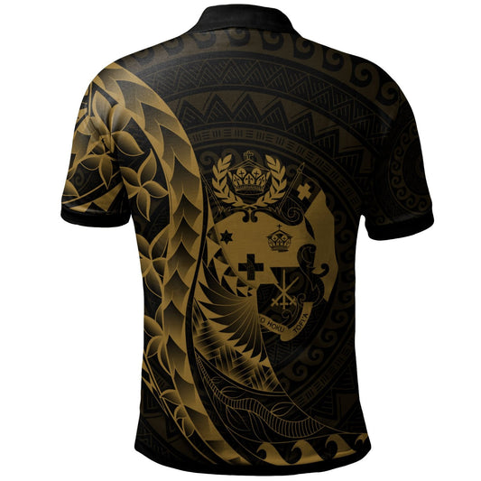 Tonga Polo Shirt - Custom Personalised Polynesian Pattern Style Gold Color
