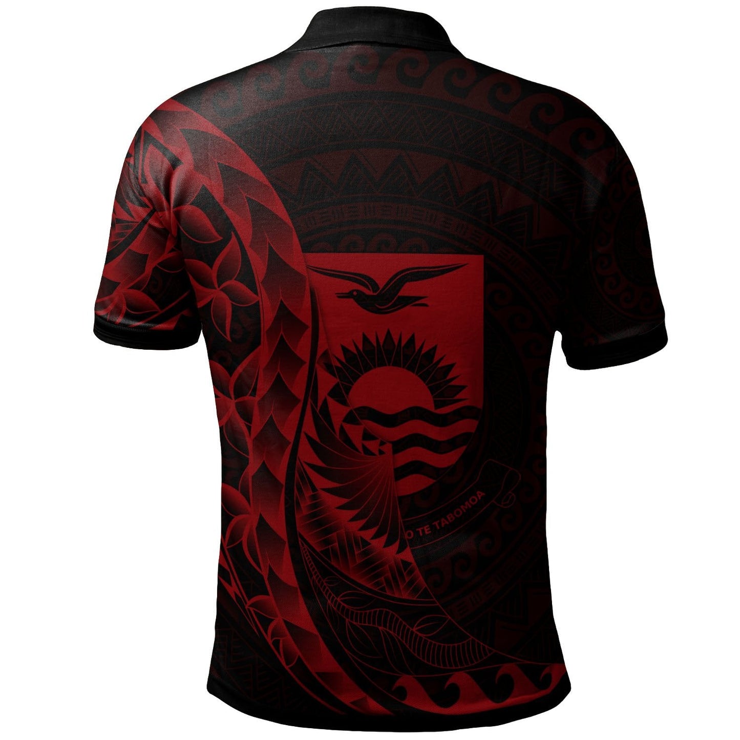 Kiribati Polo Shirt - Custom Personalised Polynesian Pattern Style Red Color