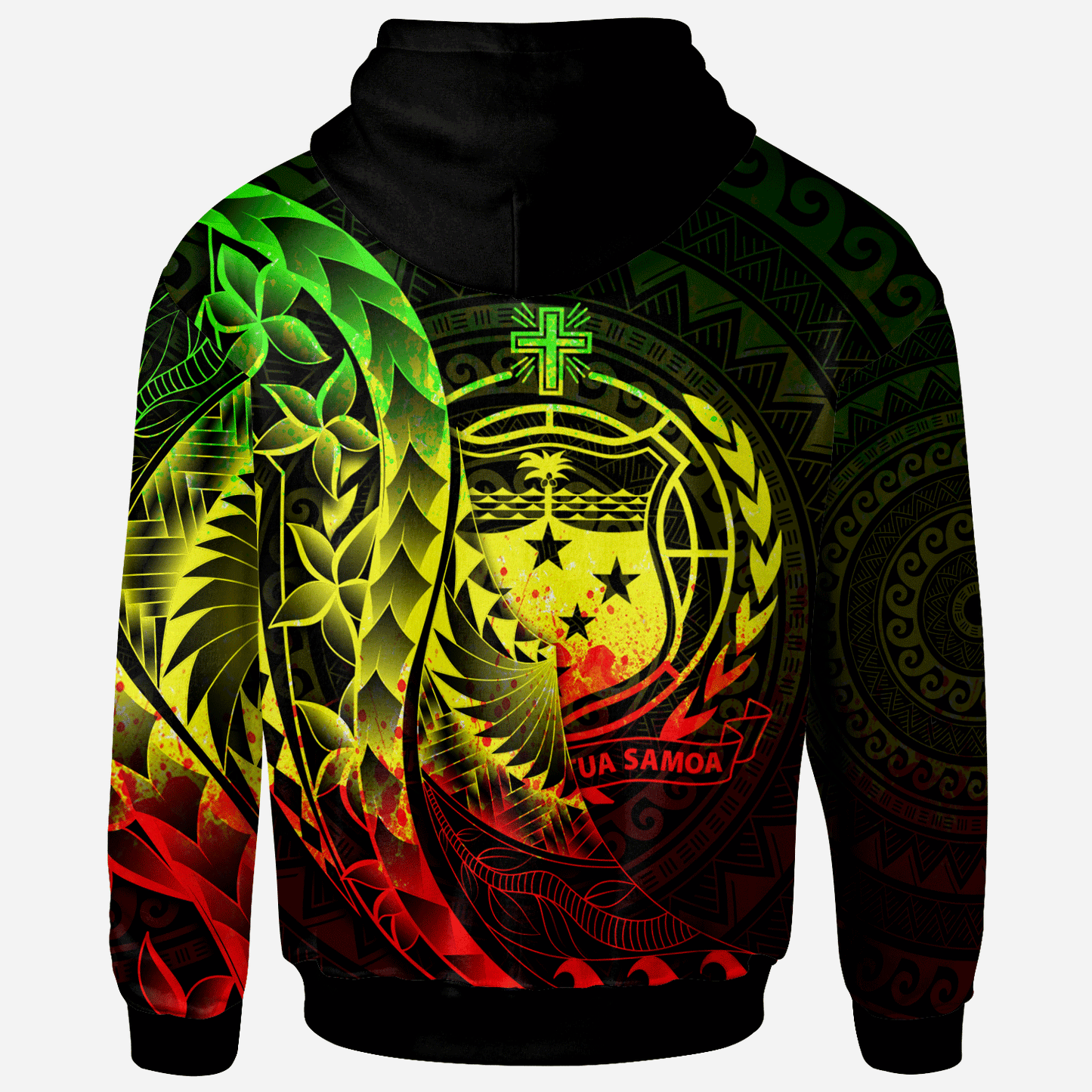 Custom Text Samoa Zip Hoodie Custom Personalised Polynesian Pattern Style Reggae Color