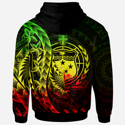 Custom Text Samoa Zip Hoodie Custom Personalised Polynesian Pattern Style Reggae Color