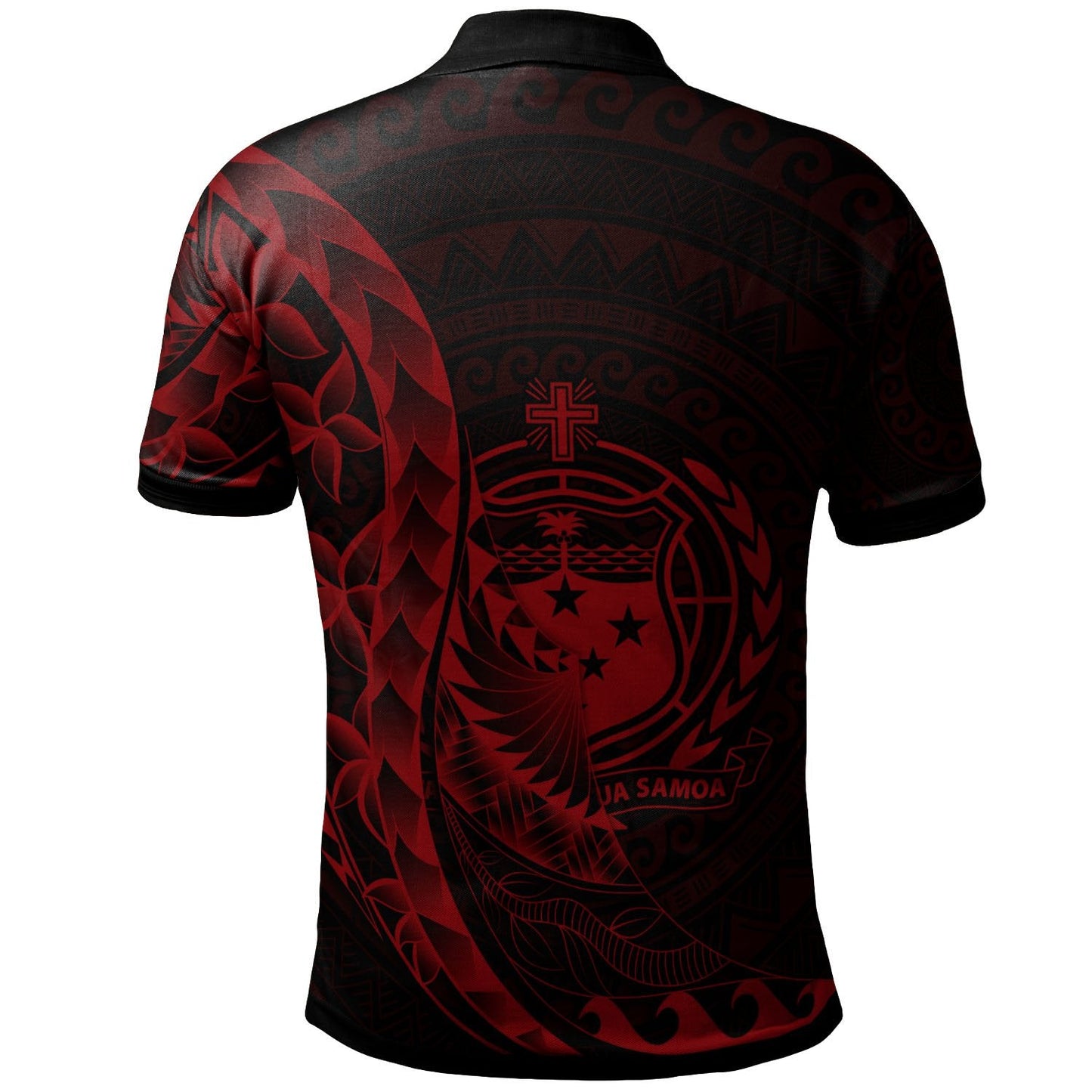 Samoa Polo Shirt - Polynesian Pattern Style Red Color