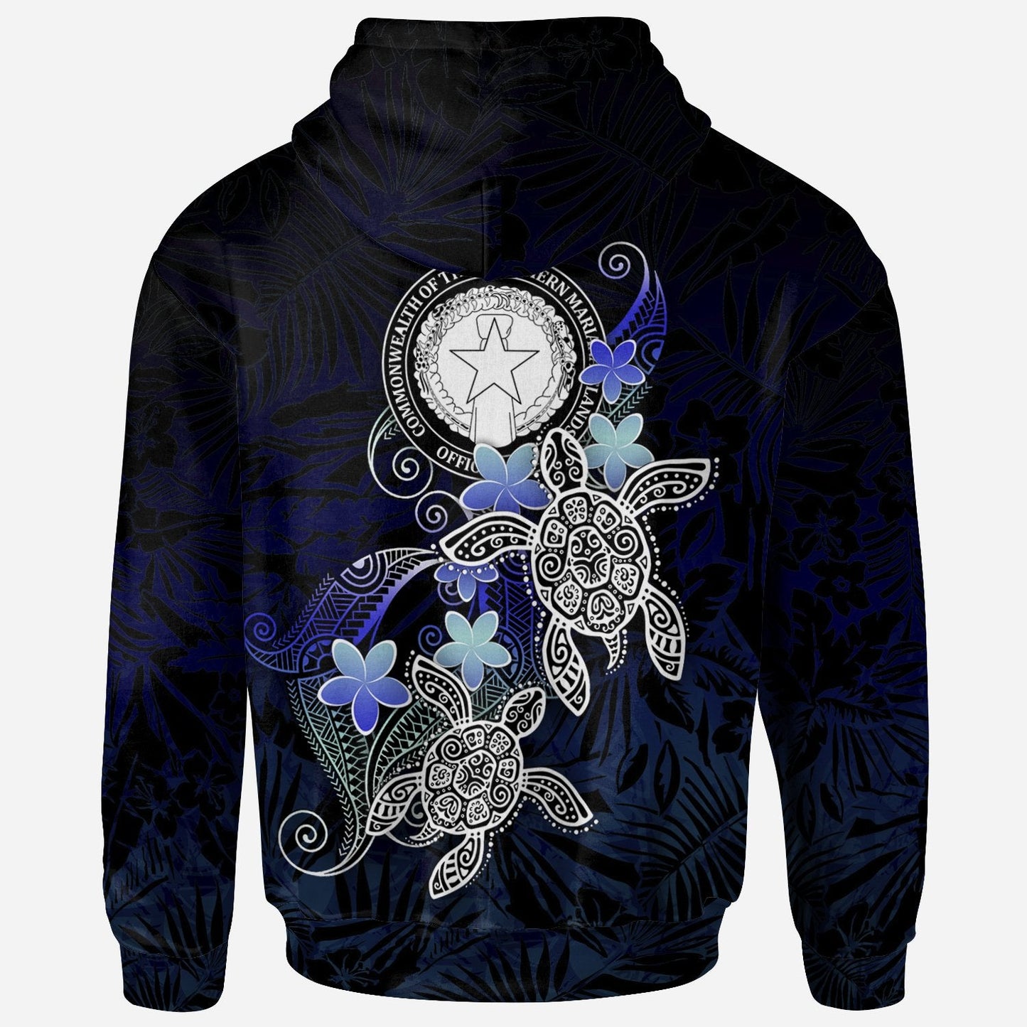 CNMI Polynesian Hoodie Blue Turtle Couple