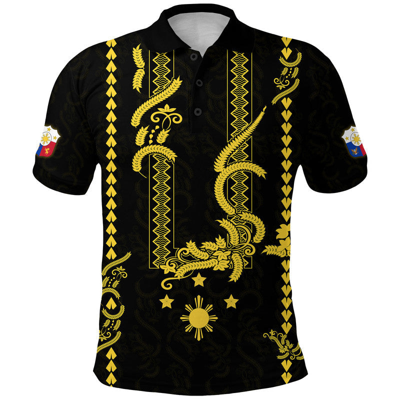Philippines Polo Shirt Pechera With Side Barong Patterns
