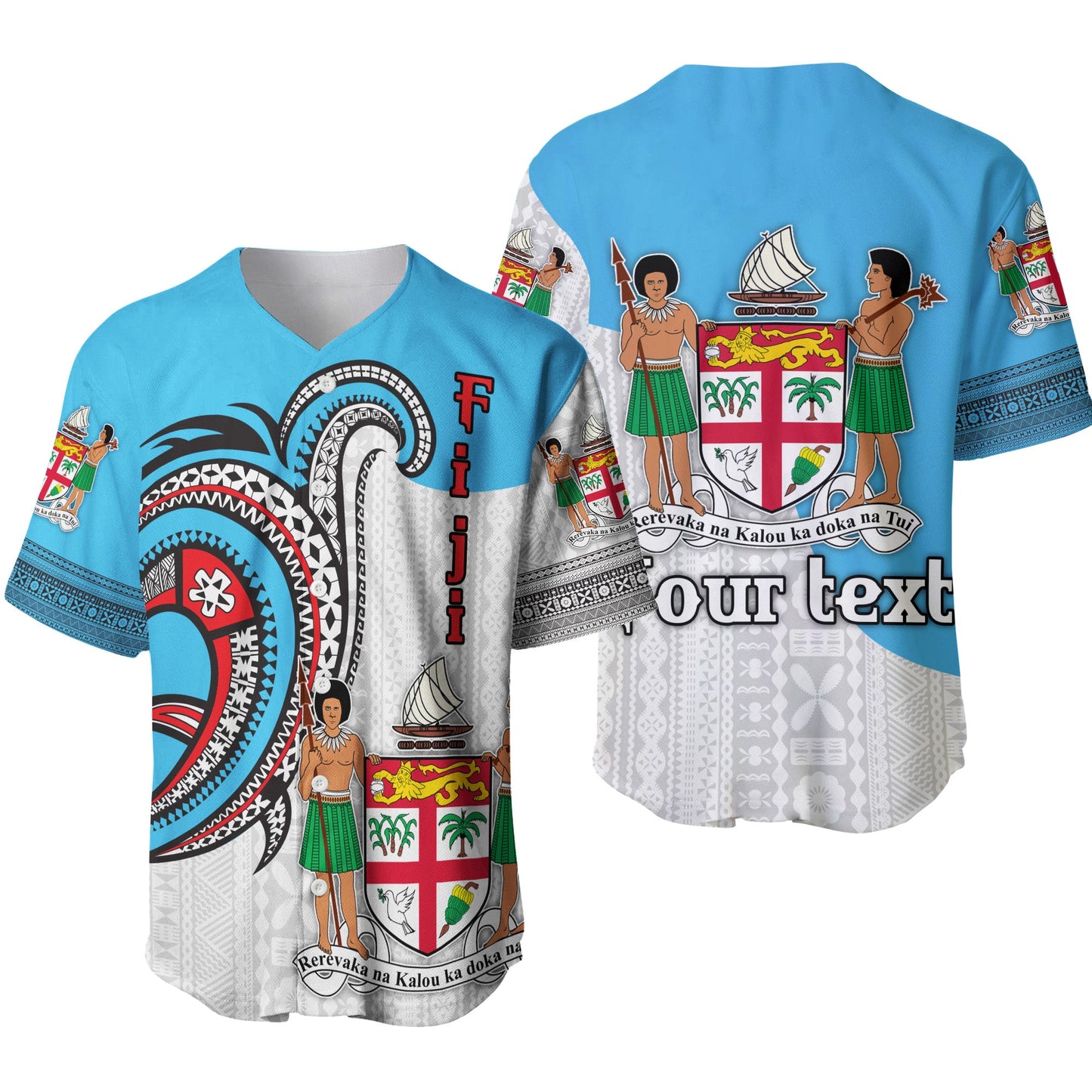 (Custom Personalised) Fiji Baseball Jersey Polynesian Special Style