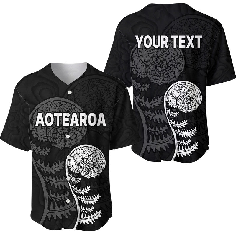 (Custom Personalised) Aotearoa Silver Fern Baseball Jersey