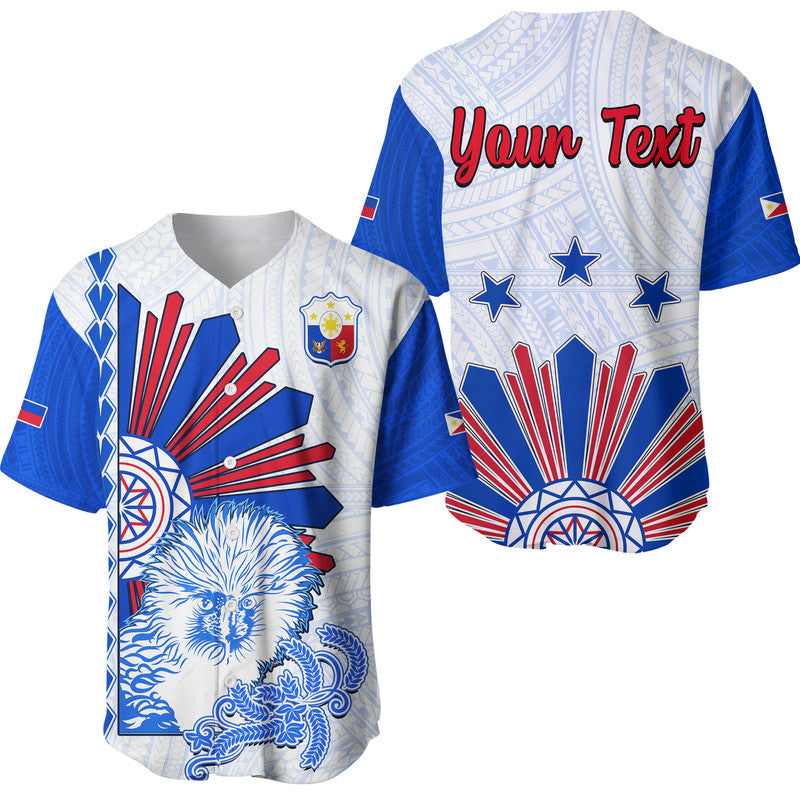 (Custom Personalised) Philippines Barong Baseball Jersey Sun of Philippinas With Eagles