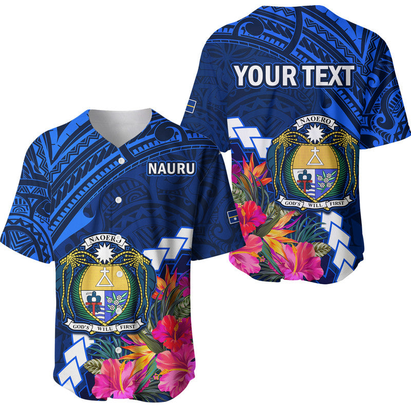 (Custom Personalised) Nauru Coat of Arms Baseball Jersey Polynesian Tropical