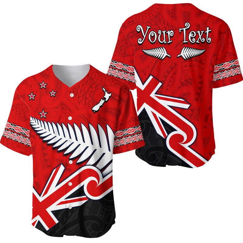 (Custom Personalised) Waitangi Baseball Jersey Aotearoa Tino Rangatiratanga Flag with Silver Fern