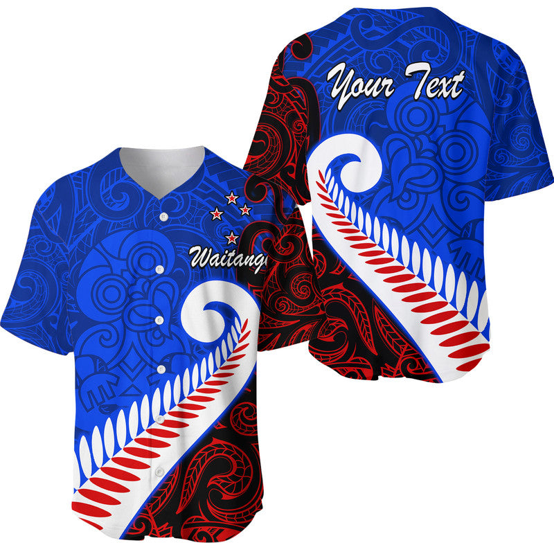(Custom Personalised) Waitangi Day Baseball Jersey Aotearoa Hei Tiki Silver Fern