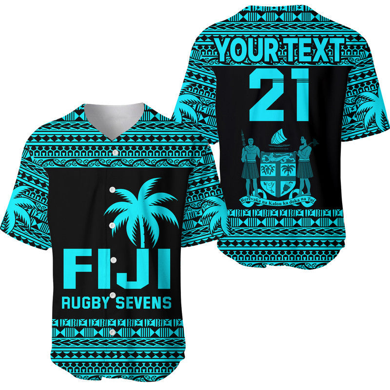 (Custom Personalised) Fiji Rugby Sevens Baseball Jersey Simple Style