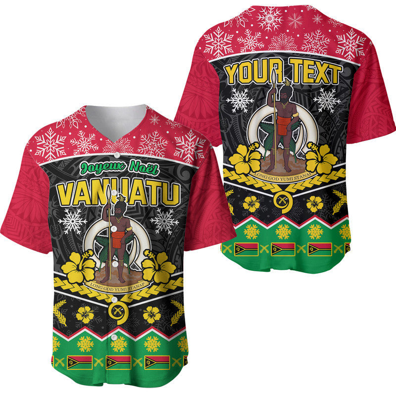 (Custom Personalised) Vanuatu Tribal Polynesian Christmas Vibe Baseball Jersey