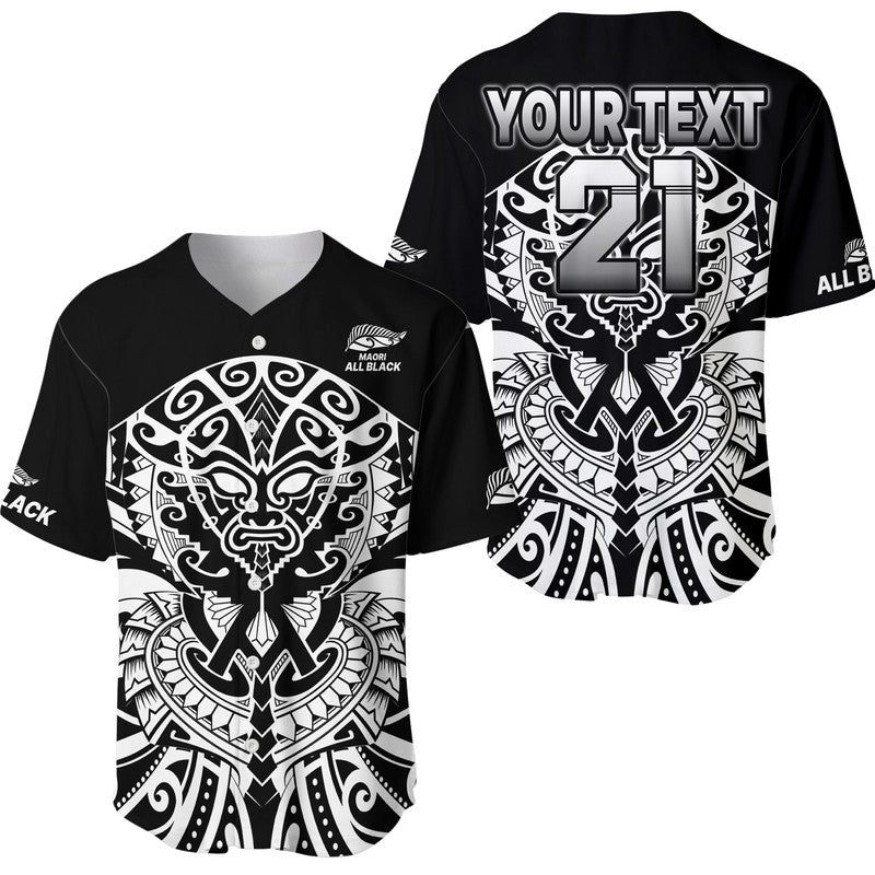 (Custom Text And Number) Aotearoa Silver Fern Rugby Sevens Baseball Jersey Maori Tribal All Black