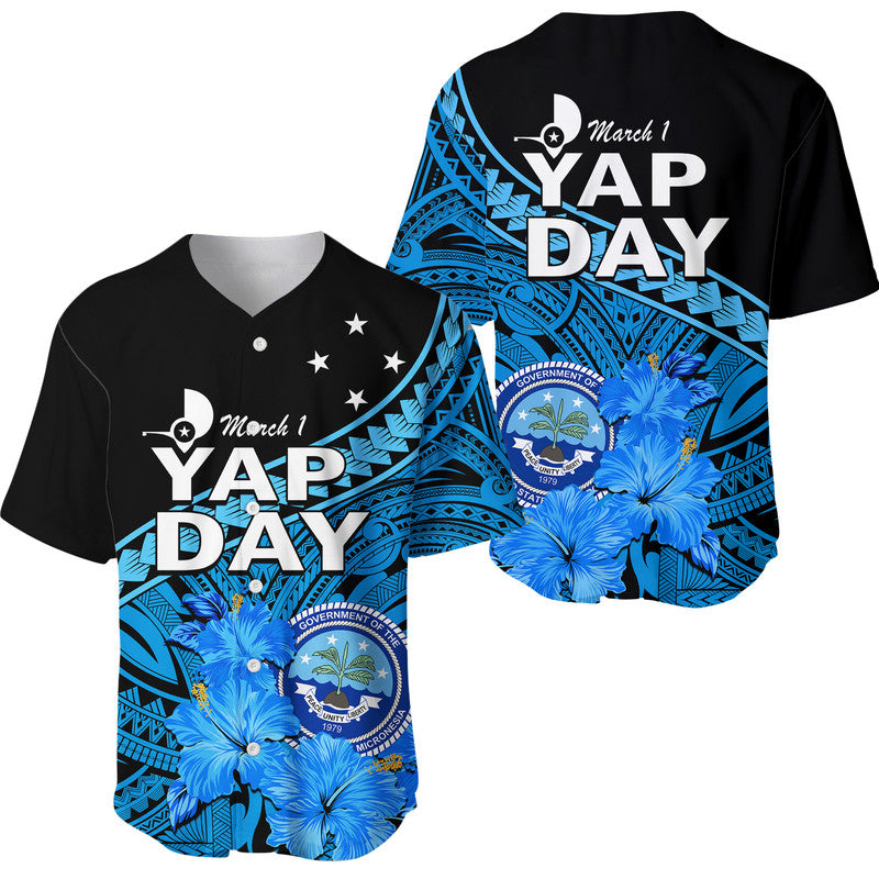 Yap State Day Baseball Jersey Yap Flag and FSM Seal