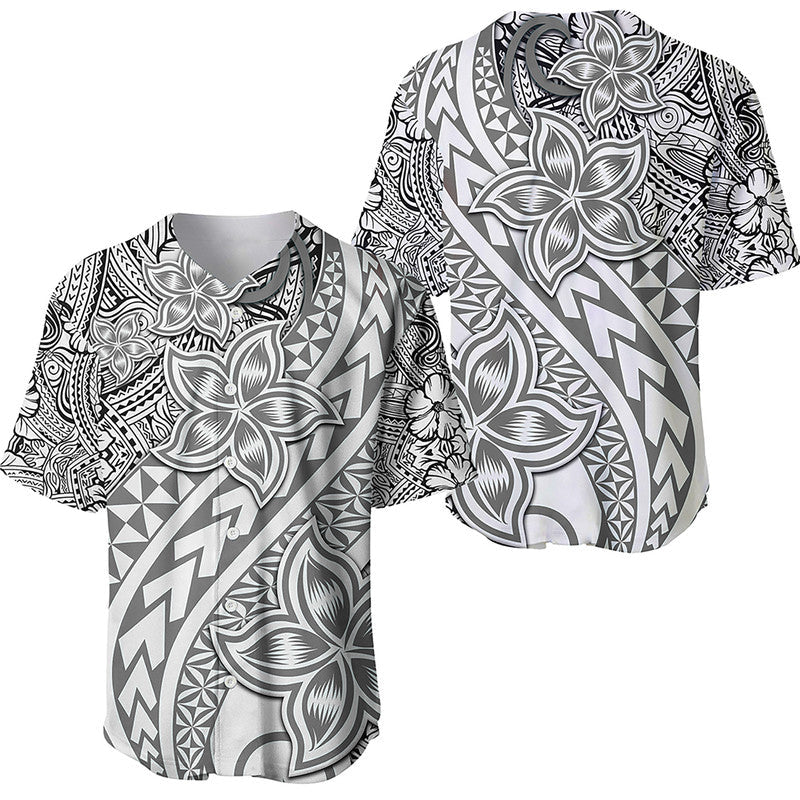 Traditional Polynesian Tribal Tattoo Retro Baseball Jersey Grey