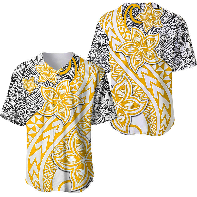 Traditional Polynesian Tribal Tattoo Retro Baseball Jersey Yellow