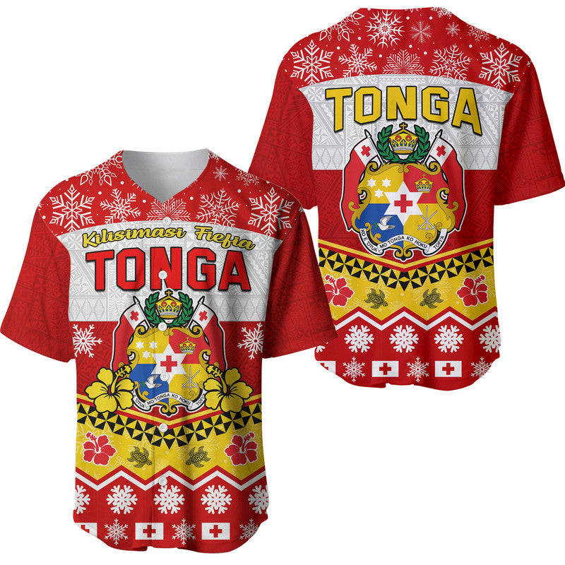 Tonga Christmas Kilisimasi Fiefia Coat Of Arms Baseball Jersey