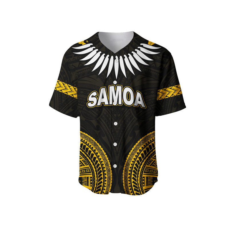 (Custom Personalised) Samoa Ula Nifo Tribal Baseball Jersey Gold Style