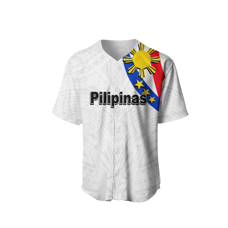 (Custom Personalised) Pilipinas Baseball Jersey Simple Style White