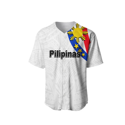 (Custom Personalised) Pilipinas Baseball Jersey Simple Style White