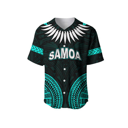 (Custom Personalised) Samoa Ula Nifo Tribal Baseball Jersey Green Style