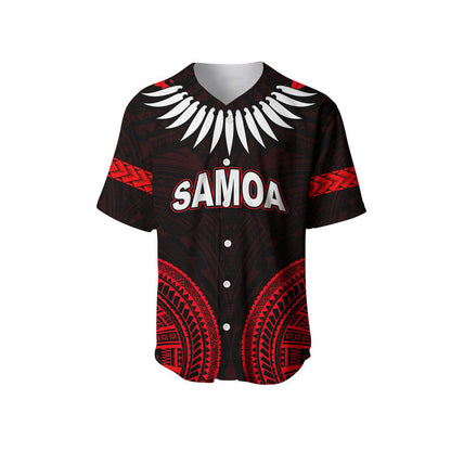 (Custom Personalised) Samoa Ula Nifo Tribal Baseball Jersey Red Style