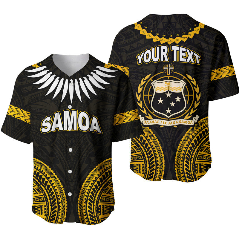 (Custom Personalised) Samoa Ula Nifo Tribal Baseball Jersey Gold Style