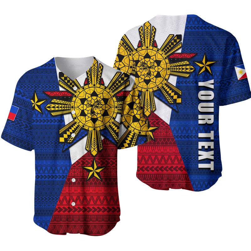 (Custom Personalised) Filipino Baseball Jersey Tribal Flag Style