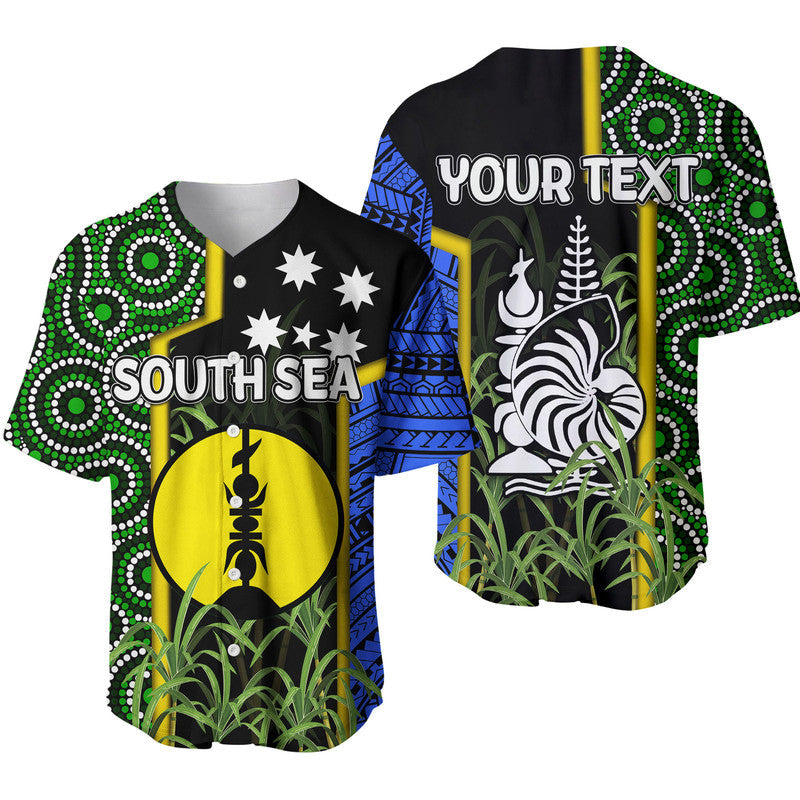 (Custom Personalised) South Sea Islanders Flag Style Baseball Jersey New Caledonia
