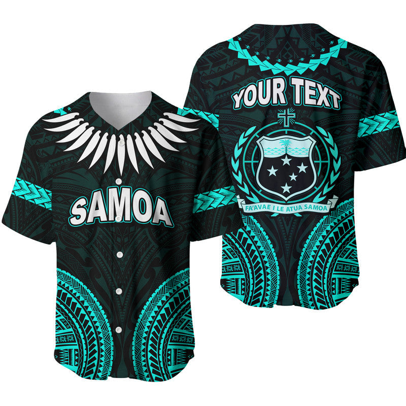 (Custom Personalised) Samoa Ula Nifo Tribal Baseball Jersey Green Style