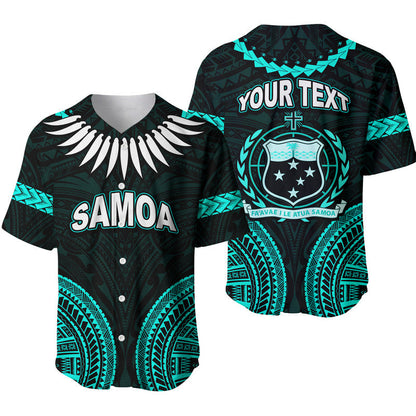 (Custom Personalised) Samoa Ula Nifo Tribal Baseball Jersey Green Style