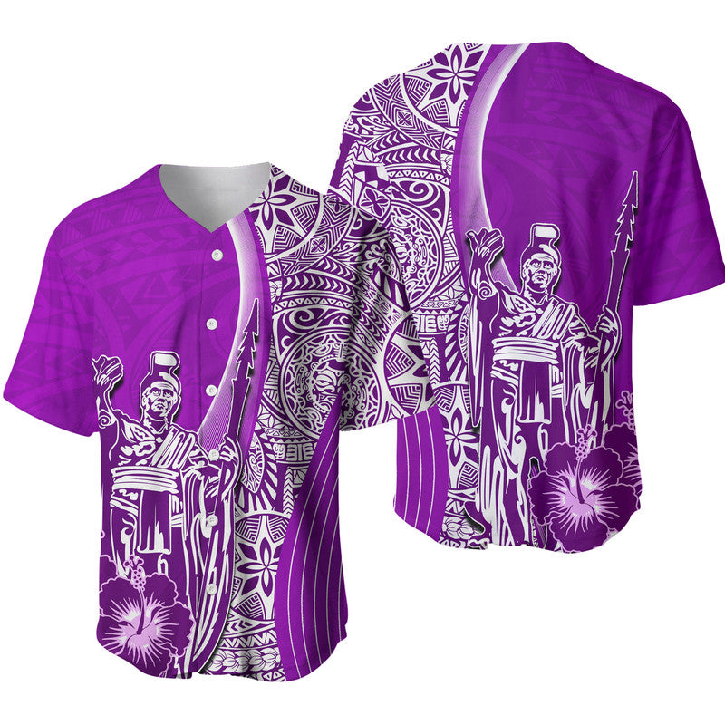 Hawaiian King Kamehameha Baseball Jersey Vibe Purple Style